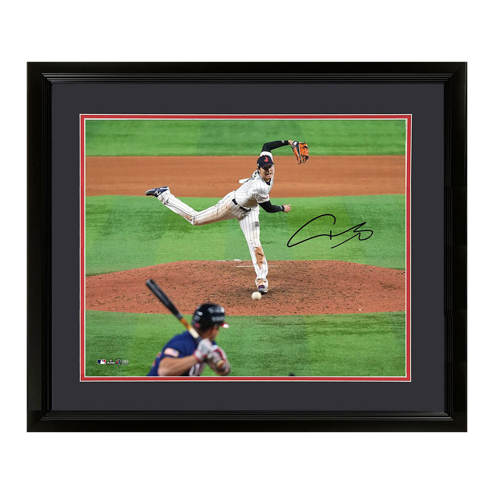 大谷翔平 直筆サイン入り 2023 WBCファイナルピッチ（w/Trout） 16x20フォト 額装 / Shohei Ohtani Autographed 2023 World Baseball Classic 16x20 Pitching to Trout 3/12入荷！