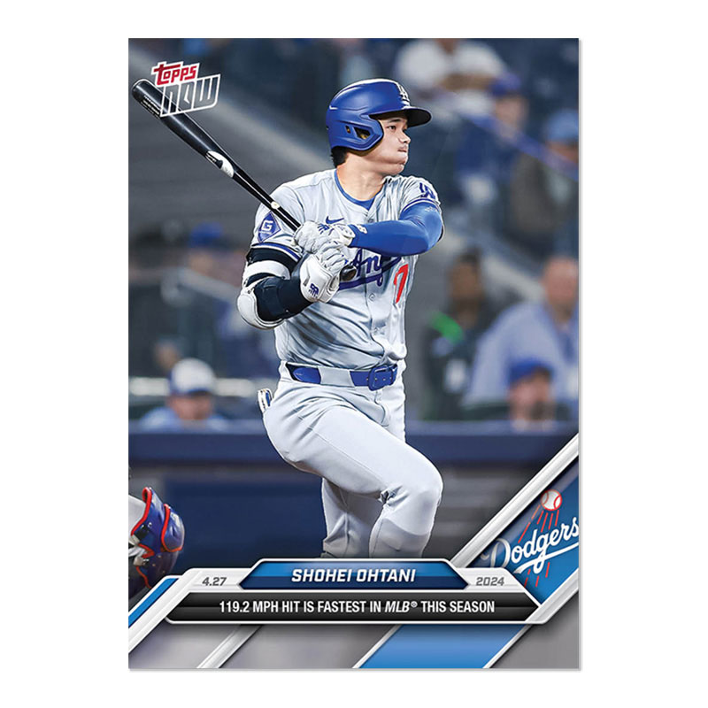 大谷翔平 #128 初速119.2マイルの安打で今季MLB最速を記録した記念のカード- 119.2 MPH Hit is Fastest..