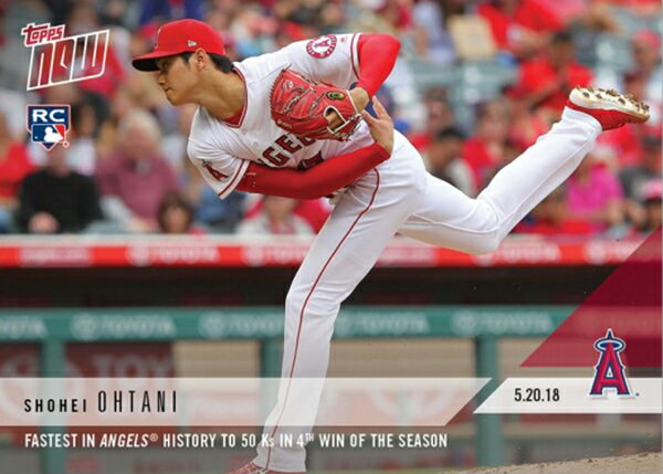 大谷翔平 #234 エンゼルス史上最速50奪三振記念 カード Fastest in Angels History to 50 Ks in 4th Win of the Season - Shohei Ohtani MLB Topps Now Card 6/4入荷！