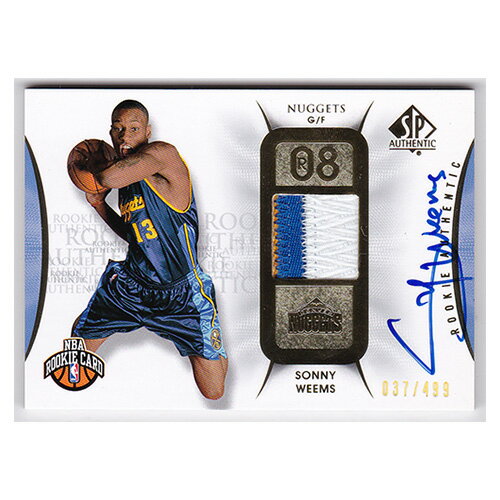 ソニー・ウィームス NBA 2008-09 SP Authentic Rookie Authentic Patch Autographs #138 (037/499) Sonny Weems