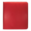 ウルトラプロ (Ultra Pro) ジッパー プロバインダー レッド 12ポケット #15743 | 12 Pocket Red Vivid Zippered Binder