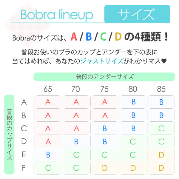 Bobraスーパーライトサイズ表