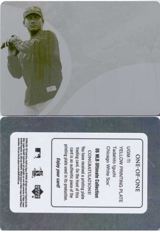 ��1 of 1�۰����� 2006 Upper Deck Ultimate Collection Yellow Printing Plate Card Tada...