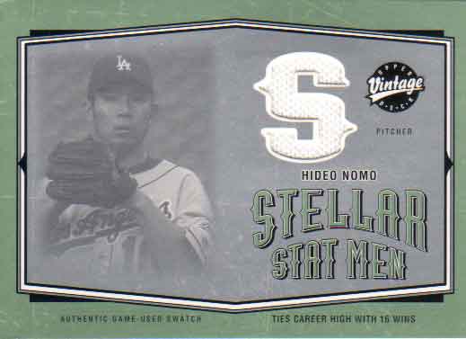 野茂英雄 2004 Upper Deck Vintage Stellan Stat Men Jersey Card Hideo Nomo