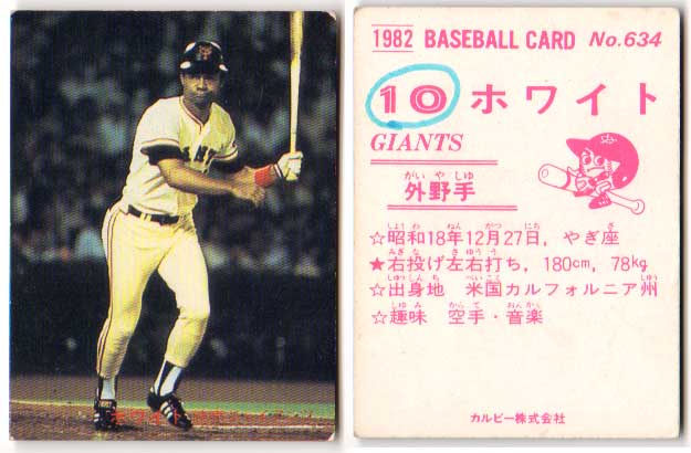 Other - カルビー1982 プロ野球チップス No.634 ホワイト