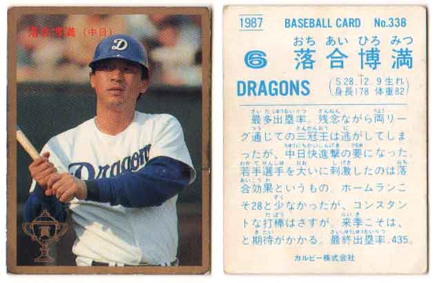 Soccer - カルビー1987 プロ野球チップス No.338 落合博満(金枠・C)