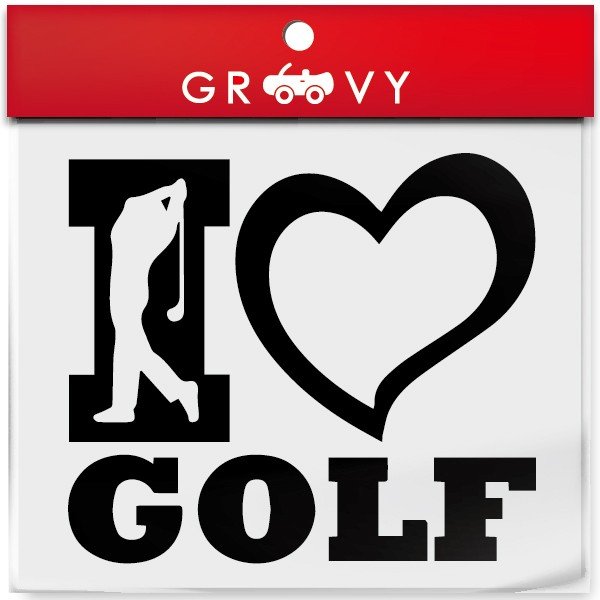 ゴルフ 好き ステッカー i love golf プロ アマ ゴルファー 人気 車 デカール シール エンブレム カスタム アクセサリー ブランド アウトドア グッズ 雑貨 おもしろ かっこいい おしゃれ
