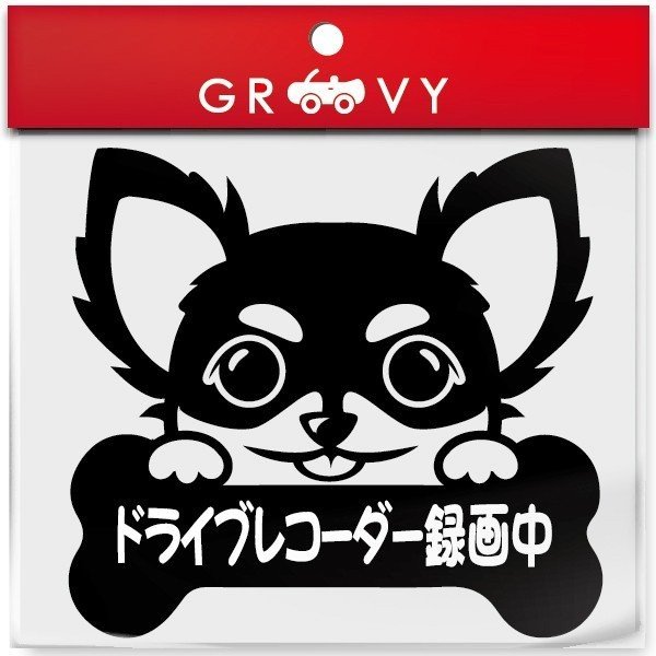 チワワ 犬 ステッカー ドライブレコーダー 録画中 安全運転 あおり運転 危険運転 防止 対策 防犯 車 自動車 エンブレム シール デカール アクセサリー ブランド アウトドア グッズ 雑貨 おもしろ かっこいい おしゃれ