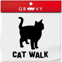 様子を伺う 猫 車 ステッカー CAT WALK 猫の通り道 通路 キャットウォーク ネコ ねこ かわいい おしゃれ エンブレム シール アクセサリー ブランド...
