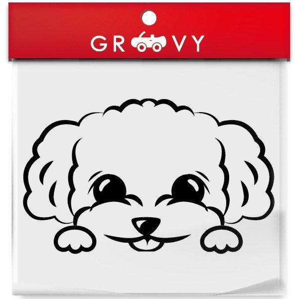 トイプードル 犬 ステッカー こっそり覗く チラ見 かわいい おしゃれ 車 自動車 シール エンブレム デ..