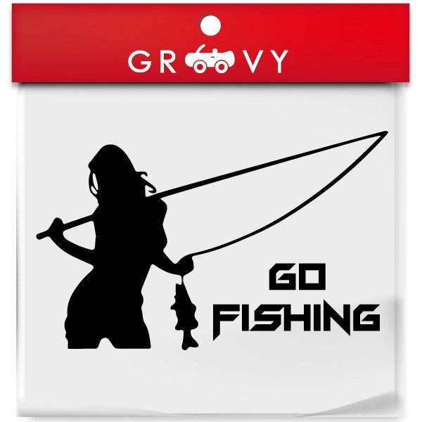 魚 釣り好き 女子 ギャル ステッカー ver2 バス釣り 渓流釣り 海釣り フィッシング 車 自動車 シール ..