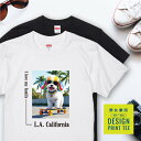 愛犬 Tシャツ 犬 トイプードル ホワイト プードル スケボー 西海岸 スクエア プリント 半袖 服 プレゼント 誕生日 父の日 母の日 敬老の日 ギフト メン...