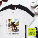 愛犬 Tシャツ 犬 ラブラドールレトリバー チョコ スケボー 西海岸 スクエア プリント 半袖 服 プレゼント 誕生日 父の日 母の日 敬老の日 ギフト メンズ レディース カジュアル 大きい サイズ 有り ブランド シンプル 白 黒 アウトドア