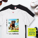 愛犬 Tシャツ 犬 ラブラドールレトリバー チョコ 散歩 西海岸 スクエア プリント 半袖 服 プレゼント 誕生日 父の日 母の日 敬老の日 ギフト メンズ レ...