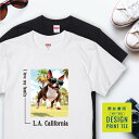 愛犬 Tシャツ 犬 ボストンテリア ブリンドル ホワイト 散歩 西海岸 スクエア プリント 半袖 服 プレゼント 誕生日 父の日 母の日 敬老の日 ギフト メン...