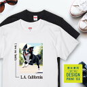 愛犬 Tシャツ 犬 ボーダーコリー ブラック ホワイト 散歩 西海岸 スクエア プリント 半袖 服 プレゼント 誕生日 父の日 母の日 敬老の日 ギフト メンズ...