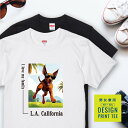 愛犬 Tシャツ 犬 ドーベルマン レッド タン 散歩 西海岸 スクエア プリント 半袖 服 プレゼント 誕生日 父の日 母の日 敬老の日 ギフト メンズ レディ...