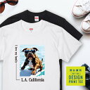 愛犬 Tシャツ 犬 ピットブル ブリンドル サーフィン 西海岸 スクエア プリント 半袖 服 プレゼント 誕生日 父の日 母の日 敬老の日 ギフト メンズ レディース カジュアル 大きい サイズ 有り ブランド シンプル 白 黒 アウトドア