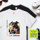 愛犬 Tシャツ 犬 ピットブル ブリンドル バイク 西海岸 スクエア プリント 半袖 服 プレゼント 誕生日 父の日 母の日 敬老の日 ギフト メンズ レディース カジュアル 大きい サイズ 有り ブランド シンプル 白 黒 アウトドア
