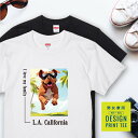 愛犬 Tシャツ 犬 ピットブル レッド 散歩 西海岸 スクエア プリント 半袖 服 プレゼント 誕生日 父の日 母の日 敬老の日 ギフト メンズ レディース カジュアル 大きい サイズ 有り ブランド シンプル 白 黒 アウトドア