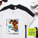 犬 tシャツ 半袖 コッカースパニエル クリーム サーフィン 西海岸 スクエア メンズ レディース ユニセックス 夏 海 ビーチ ハワイ リゾート フェス かわいい おしゃれ カジュアル 親子コーデ ペアルック 家族 ギフト プレゼント カリフォルニア サーフ アウトドア