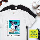 愛犬 Tシャツ 犬 ポインター ブラック ホワイト サーフィン 西海岸 スクエア プリント 半袖 服 プレゼント 誕生日 父の日 母の日 敬老の日 ギフト メン...