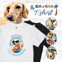 愛犬 名入れ Tシャツ 半袖 犬 ダックスフンド クリーム 選べる デザイン 西海岸 カレッジ メンズ レディース ユニセックス 夏 海 ビーチ ハワイ リゾート フェス かわいい おしゃれ カジュアル 親子コーデ ペアルック ギフト プレゼント カリフォルニア サーフ アウトドア