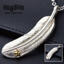 【無料チェーン付き】シルバー 925 ネックレス ペンダント トップ ヘッド 選べる 左右 フェザー 羽 スター 星 シンプル アクセサリー インディアン ジュエリー メンズ レディース 本物 正規品 good vibrations スターリング シルバー ブランド グッドバイブレーションズ