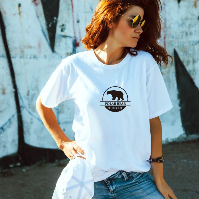 Tシャツ 半袖 熊 シロクマ くま 白熊 LOVE ロゴ マーク 動物 名入 メンズ レディース カジュアル 大きい サイズ ゆったり おもしろい ブランド シンプル 白 黒 プリント ティーシャツ グッズ かわいい アウトドアの商品画像 3