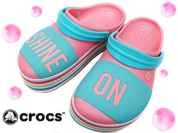 CROCS クロックス クロックバンド PINK プラットフォームボールドカラー クロッグ crocband platform bold color clogレディース サンダル