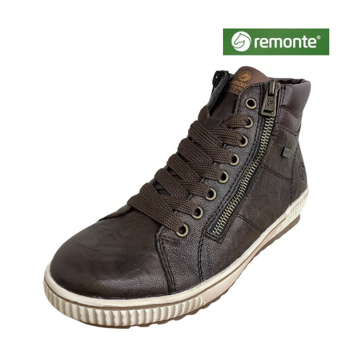 Rakuten - 送料無料　REMONTE　レモンテ　D 0772-25　BROWN　ブラウン　レディース 　女性用 　シューズ 　靴 コンフォート　ハイカット　チャック　オシャレ