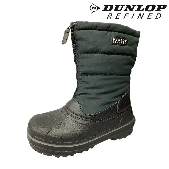 Rakuten - DUNLOP REFINED　ダンロップ　リファインド　DA3105 BLACK ブラック　メンズ　男性　紳士　長靴　ウィンターシューズ　レインシューズ　ボア　軽量　防寒　防滑　雪道　冬　反射材　冬支度　農作業