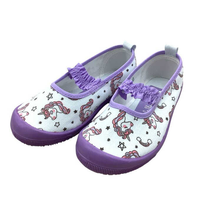 Rakuten - 【Double Star】 2317-02　PURPLE　パープル　ユニコーン上靴　上履き　バレーシューズ 女の子　新入園　新入学　抗ウィルス　抗菌　脱臭