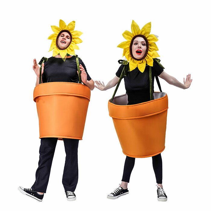 【25日限定10%OFFクーポン】ハロウィン 衣装 植物 ひまわり 鉢植えに変身 花 向日葵 妖精 おもしろ コスプレ 着ぐるみ 仮装 コスチューム ユニセック...