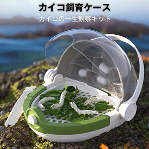 カイコ 飼育ケース 昆虫飼育 ボックス 箱 小型爬虫類 ケージ クリア 透明窓 餌箱 昆虫観察 蚕養殖倉 カイコ観察 蚕 カブト 蝶 虫かご カプセル クリア 観察ケース 昆虫採集 標本収集 子供用 子供向け 飼育用品 飼育キット 宇宙船 プレゼント