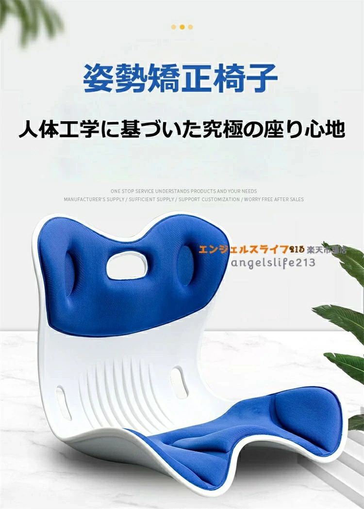 キャリアセレクトの姿勢矯正 椅子 腰痛 椅子 骨盤サポートチェア 骨盤から腰をサポート 高反発メモリー綿 腰当て 姿勢矯正 クッション 軽量 持ち運び簡単 1｜アングル2