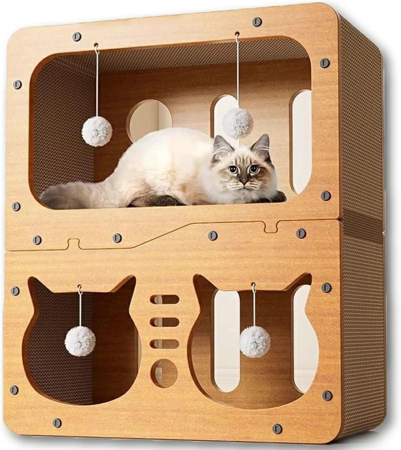 多頭飼 猫 爪研ぎ 段ボール 猫用 爪とぎ 二重層 キャットハウス 耐久性 つめとぎダンボール ストレス解消 組み立て式