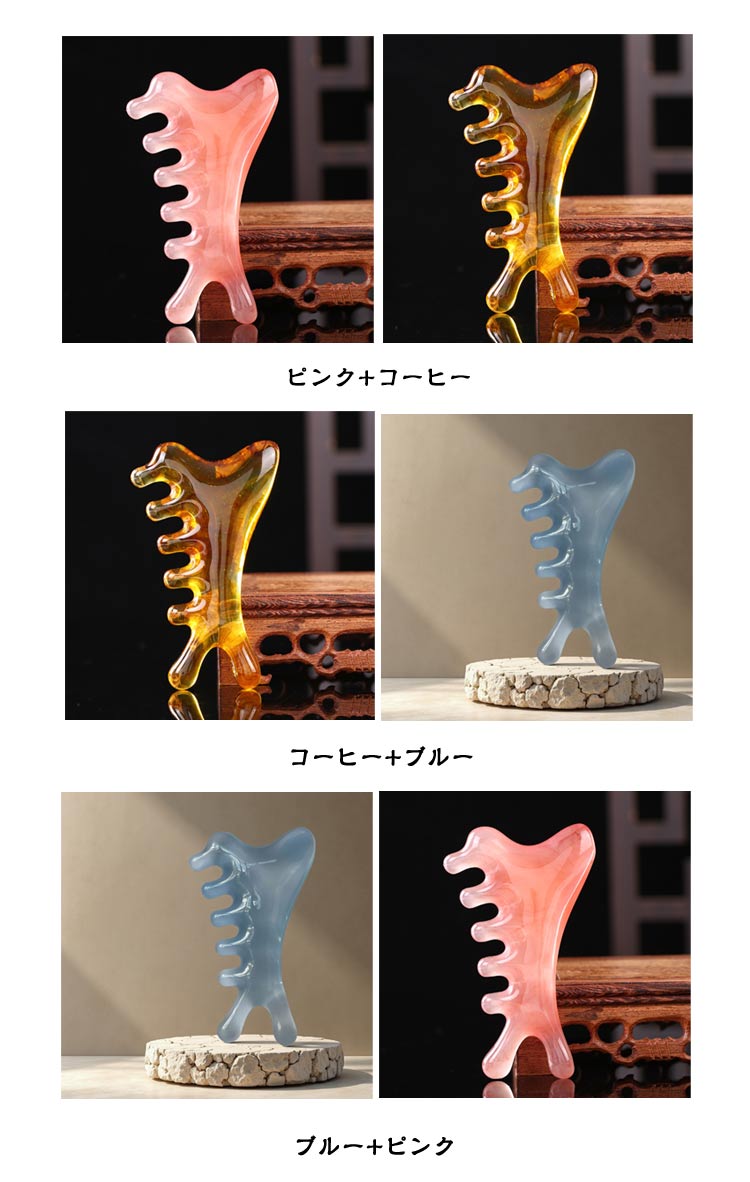 キャリアセレクトのかっさプレート カッサ マッサージ 全身マッサージ 小顔ケア フェイスケア 美顔器 【2個セット】4in1美顔 【2個セット】4in1美顔 顔マッ｜アングル3