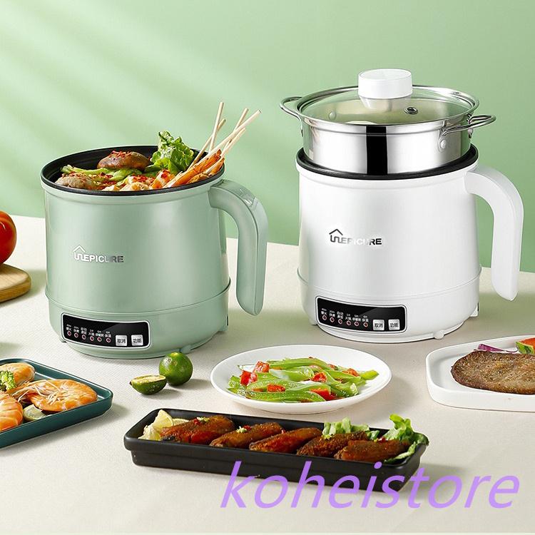 一 着脱式 調理器具 ガラス蓋付き ホワイト 蒸し器 調理 ケトル 炊く グリル鍋 手...