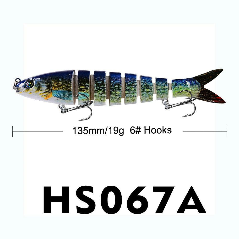 キャリアセレクトの多節魚ルアー 8 セグメント マルチジョイント スイムベイト 13.5cm 19g シンキング バス ピケ マス 対応 全水域 遠投 疑似餌 釣り具 3本｜アングル3