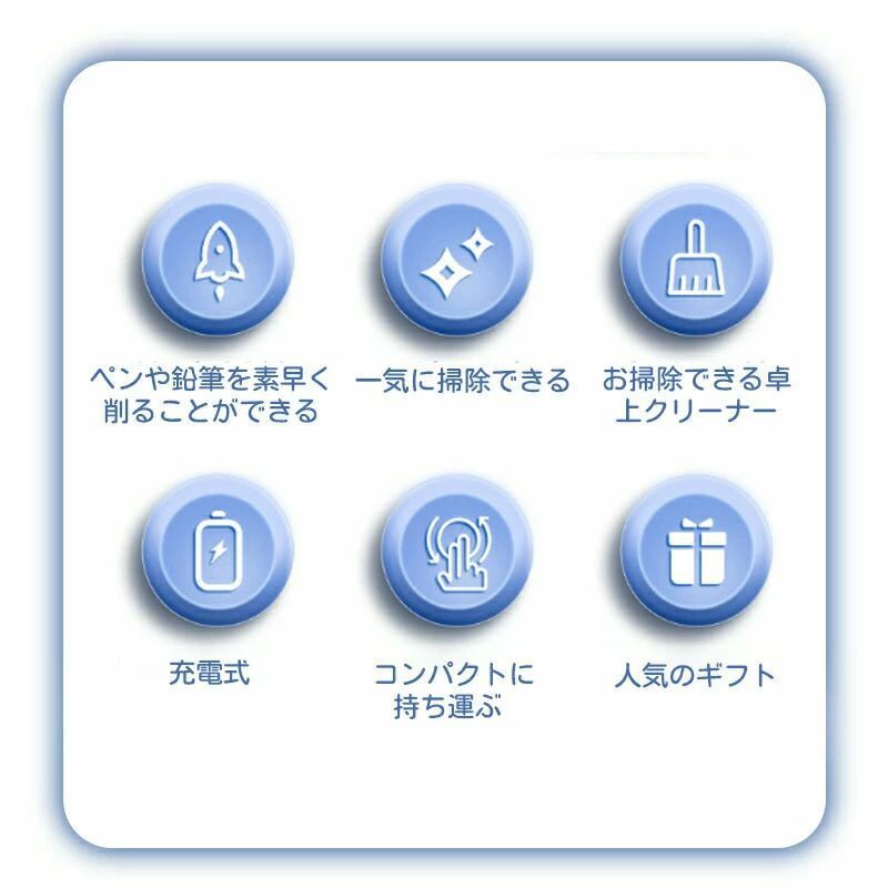 電動文房具セット 知育玩具 入学?入園準備グッズ 子供入学文房具セット 電動ペン削り機 ミニ電気掃除 career-up-10000168 キャリアアップ サンプル画像3