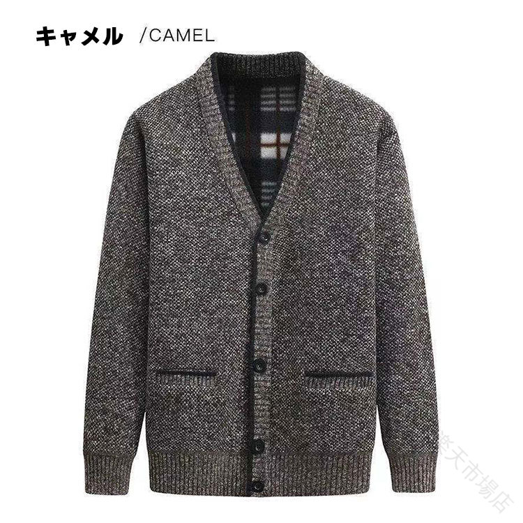 カーディガン メンズ トップス ニット 秋冬 ビジネス アウター 春 秋 前開き Vネック セーター 上着 秋物 男性 長袖 シニア お年寄り 大きいサイズ おしゃれ プレゼント 父の日 暖かい career-up-10008853 キャリアアップ サンプル画像3