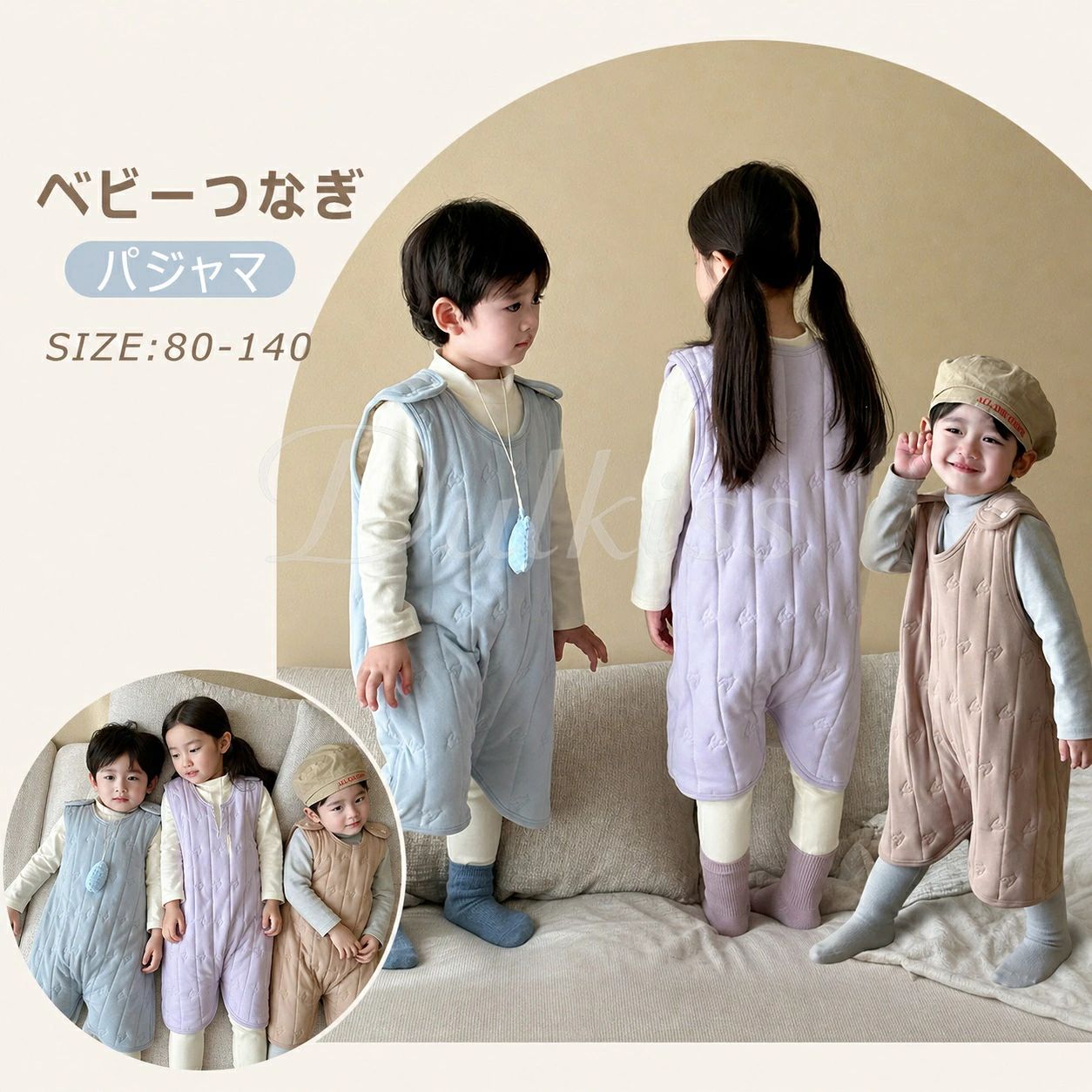 つなぎ パジャマ 秋冬 オーバーオール キッズ かわいい つなぎ 子供 ノースリーブ 中綿 防寒 カバーオール ベビー服 キッズ オールインワン 女児 秋物 パジャマ 女の子 男の子 ルームウェア 外出 可愛い 部屋着 ナイトウェア 寝み袋 保温性抜群で快適な着心地の子供用冬用つ