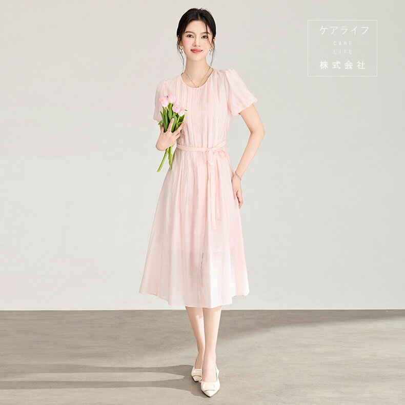 セレモニーワンピーススーツ ひざ下丈ミモレ丈ワンピース 半袖Aライン 結婚式ワンピース フェミニンドレス 刺繍フォーマルパーティードレス オフィスビジネス通勤イベント仕事用ワンピースデートディナー誕生会ドレス入学式卒業式ドレス 刺繍レーヨン