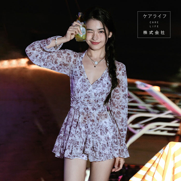 レディース花柄ビキニ3点セット羽織...