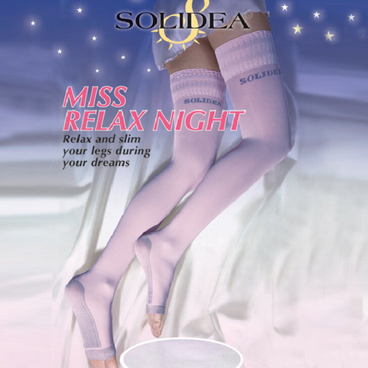 【送料無料 ポスト投函】【在庫処分のため特価】夜用 ストッキング 圧迫【医療用】SOLIDEA MISS RELAX NIGHTレディース 着圧 大きいサイズ イタリア製 ソリディア ソリデア むくみ 浮腫 オープントゥ 着圧レギンス 着圧ソックス 静脈瘤 弾性ストッキング