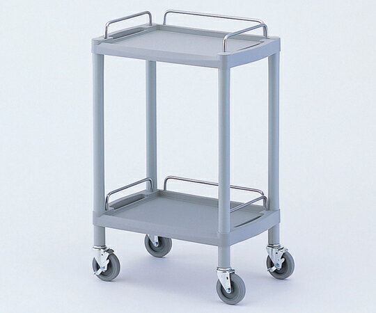 Rakuten - 【送料無料】プラスチックワゴン(2段・ガードレール付き)【8-8720-01】引出し無し　560×385×825mm　Y101E　グリーン