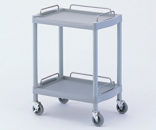 Rakuten - 【送料無料】プラスチックワゴン(2段・ガードレール付き)【8-8720-02】引出し無し　655×455×825mm　Y201E　グリーン