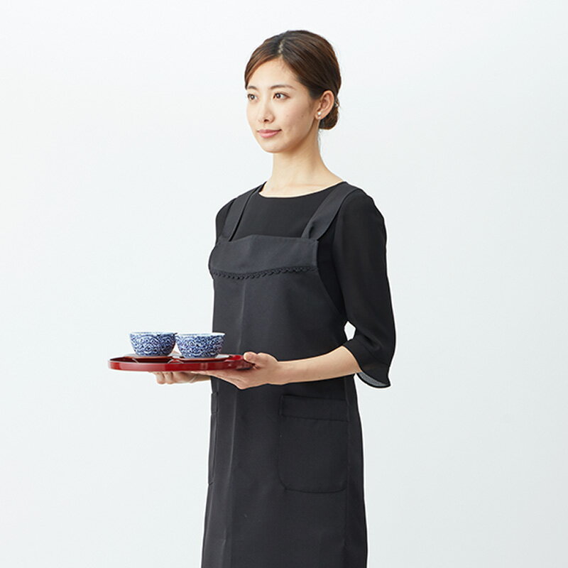 【28%OFFセール】 ≪ご葬儀に使えるブラックエプロン≫ CARETTE カレット ブラックフォーマル 婦人用 弔事 礼服用 喪服用 洗える 女性用 レディース 婦人 葬祭 葬儀 葬式 通夜 法事 告別式 手伝い 片づけ バレエ 発表会