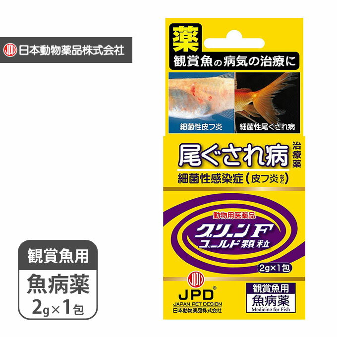 ニチドウ グリーンFゴールド 顆粒 2g×1包 ■ 医薬品 尾ぐされ病 細菌性疾病用治療薬 皮フ炎 外傷治療薬 日本動物薬品 魚用 アクアリウム 観賞魚 水槽 同梱不可